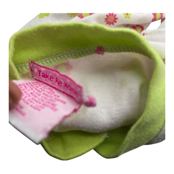 Lot of 2 Baby Girl One Piece Footed Pajamas 3-6M Floral Long Sleeves Crew Neck - Picture 10 of 16